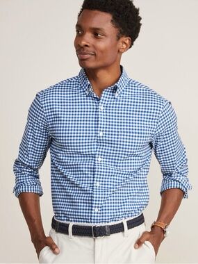 Vineyard Vines Performance Cotton Skysail Gingham Shirt L